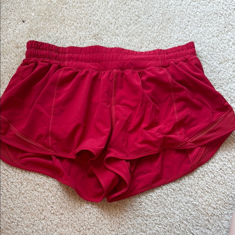 Lululemon Dark Red Hotty Hot Low-Rise Short 2.5”